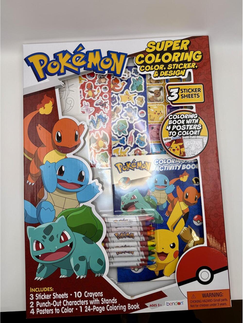 Pokémon Super Coloring Activity Set - Color, Sticker & Design with 4 Posters NEW